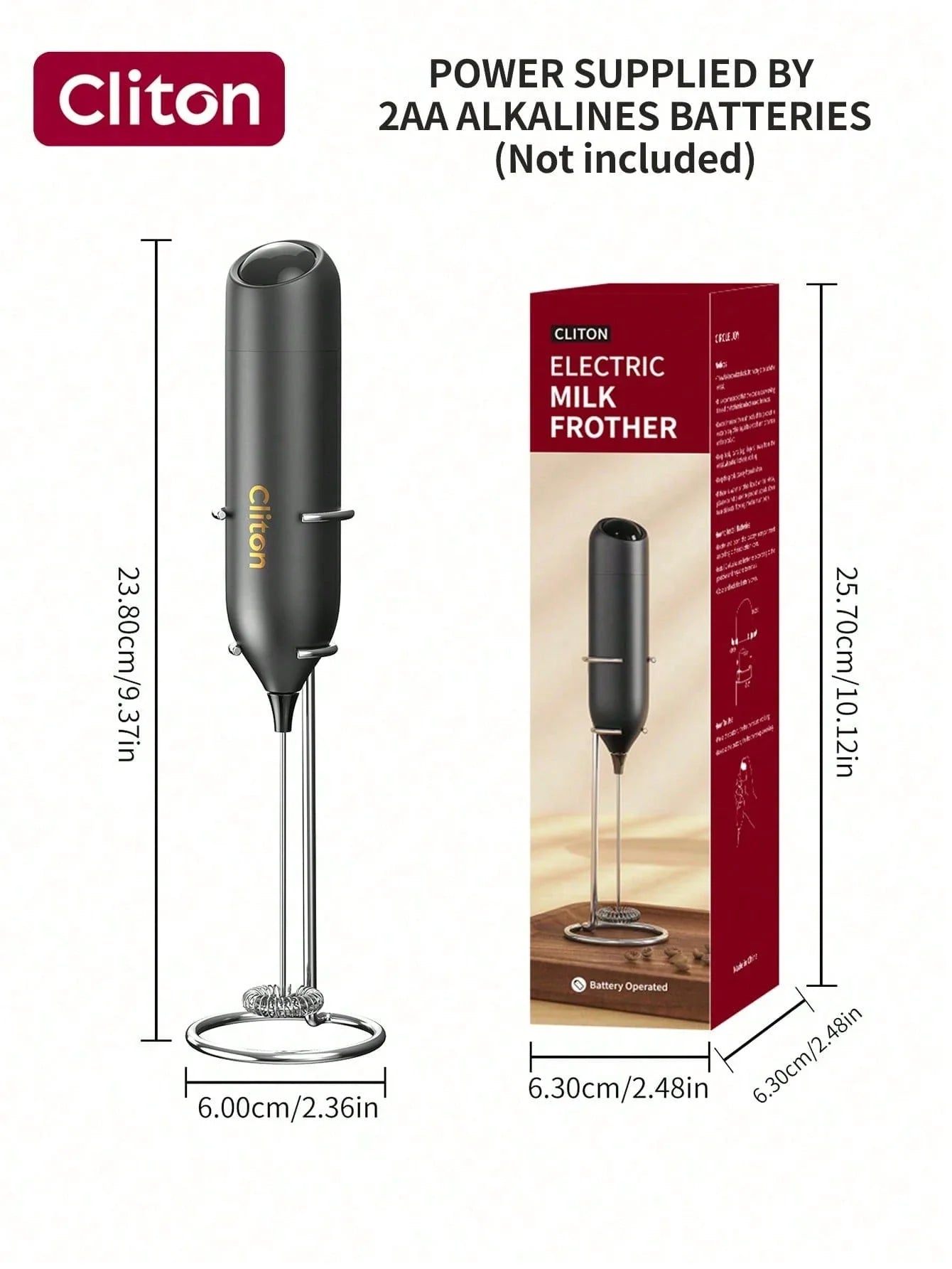 CLITON Battery-Powered Milk Frother