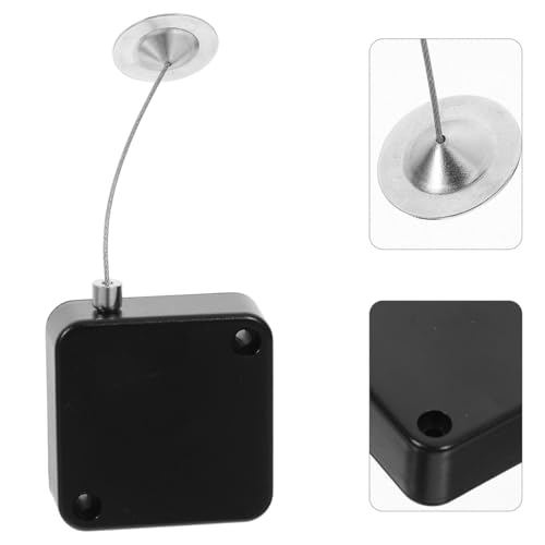 3pcs Retractable Anti Theft Cable Lock Security Pull Box with Steel Wire 1m Length and Locking End Cap for Laptop Tablet Phone Safety
