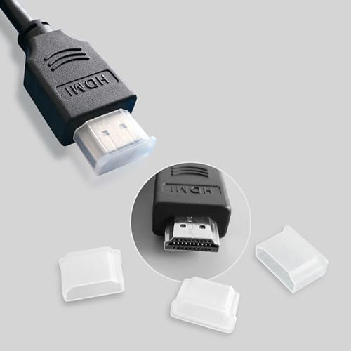 20PCS Plastic HDMI Male Port Anti Dust Dustproof Cover Cap Plug Protector Compatible with Computer Laptop TV (Transparent) - color: Transparent