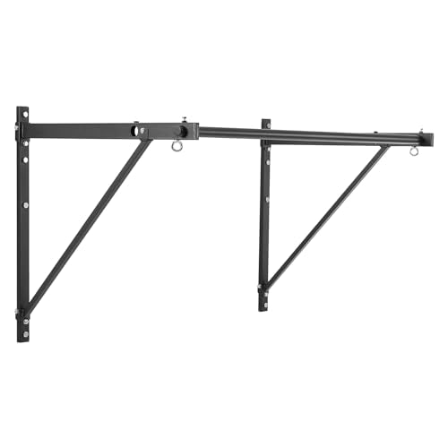 VEVOR Pull Up Bar, Multi-Grip Wall Mounted Pull Ups, 50 in Width Multifunctional Chin Up Training Station, Heavy Duty Steel Upper Body Workout Bars with Hangers, 440 lbs Weight Capacity, for Home Gym - size: Joist Mount