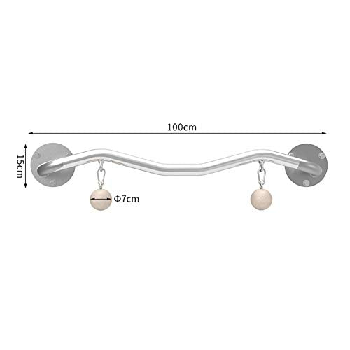 Wall-Mounted Horizontal Bar, Home Pull-up Wrist Strength Training Finger Grip Ball, Rock Climbing Equipment, Load 200kg, - color: Silver