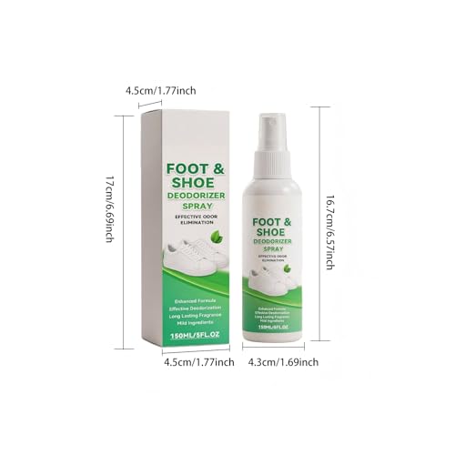 Foot and Shoe Spray Odor Neutralizing Mist for Sneakers Boots Gym Long Lasting Scent