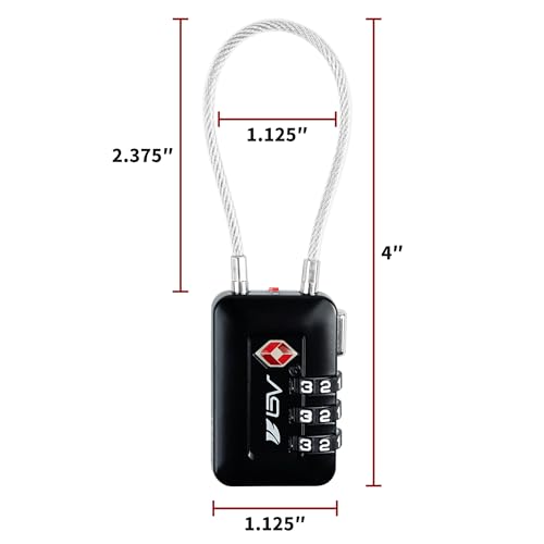 TSA Accepted Luggage Travel Lock, Set-Your-Own Combination Lock for School Gym Locker, Luggage Suitcase Baggage Locks, Filing Cabinets, Toolbox, Case (Black, 2 Pack) - color: Black 2-Pack