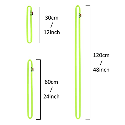 GM CLIMBING 16mm Nylon Sling Runner 22kN / 4950lbf CE UIAA Certified - color: Green, size: 60cm / 24inch | Pack of 3