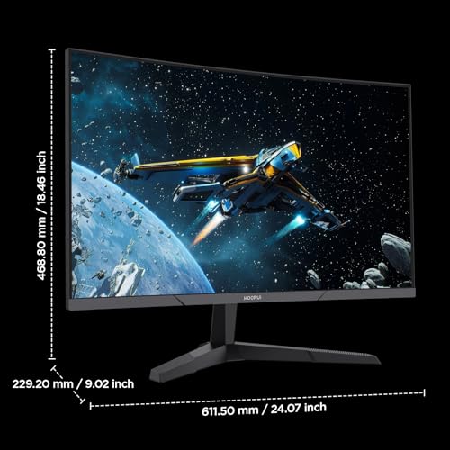 KOORUI 27 Inch Curved Gaming Monitor QHD 180Hz, 1ms 1500R VA Display | 2560×1440 Monitor, Adaptive Sync, 4000:1 Contrast, 90% DCI-P3, Eye Care, HDMI×2 and DP, VESA, FPS & Console Gaming - size: 27inch 180Hz/QHD/Curved
