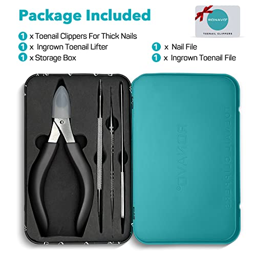 Toenail Clippers for Thick Nails for Seniors - Heavy Duty Toe Nail Clippers Kit with Long Handle for Men & Elderly with Inflexible Joints, Professional Nail Clippers Kit for Thickened Toenails (Black) - style: Creating Exquisite Nails - Black