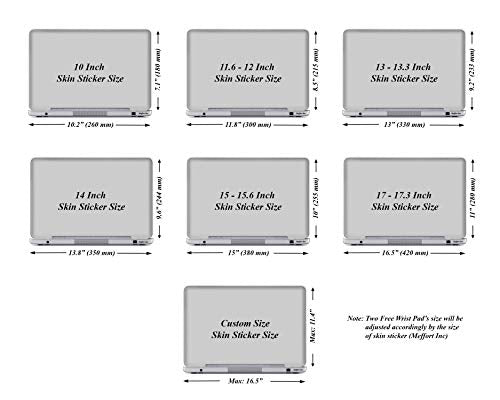 Custom Design Laptop Skin Sticker Cover Art Decal with Wrist Pad, Customize Your Text (12-12.5 Inch, Composition) - color: 3619, size: 12 - 12.5 Inch
