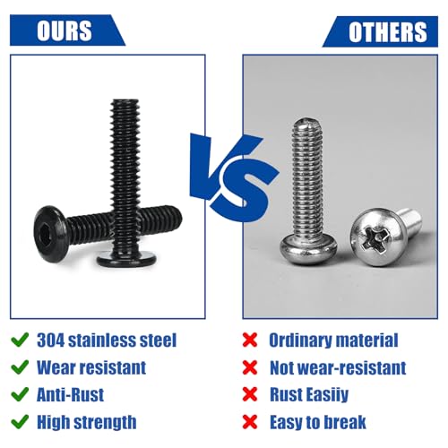 50 Pcs 1/4-20 x 1 Flat Head Hex Socket Cap Screws Bolts,Black Oxide 304 Stainless Steel 18-8,Allen Socket Drive,Fully Machine Thread (1/4-20 x 1 50pcs) - size: 1/4-20 x 1 50pcs