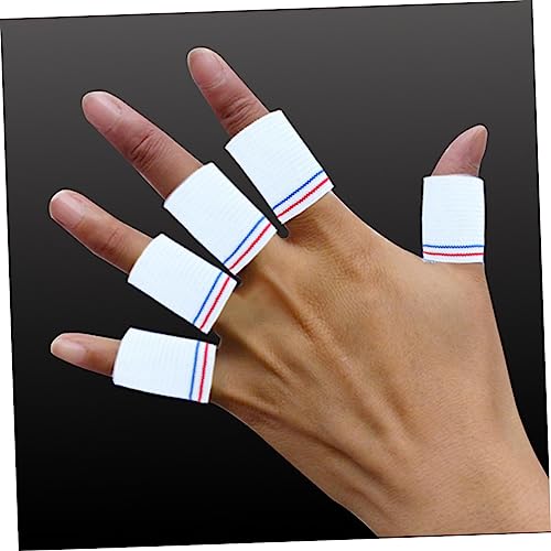 20pcs Nylon Finger Sleeves Breathable Protective Sports Guards for Basketball Volleyball Training White Knit Design for Joint Support and Injury Prevention