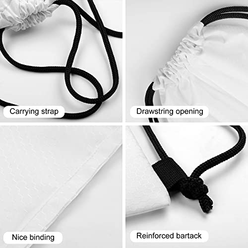 Swimming Drawstring Sack Waterproof Gym Backpack for Beach Sports Yoga Gear, Lightweight Unisex, Paw Prints And Hearts On Black Bags - color: Picture (31)