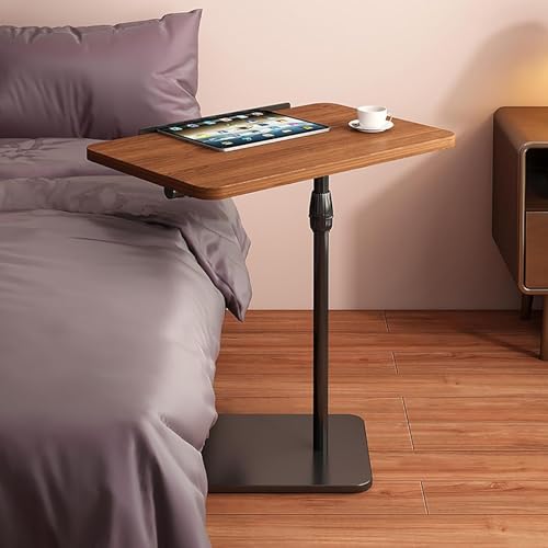 Overbed Bedside Table with Wheels, Height Adjustable Side Table 60-80cm Height Tilting Desktop C Shape Sofa Side Table Hospital Bed End Table Laptop Table for Home and Hospital Use A - color: A