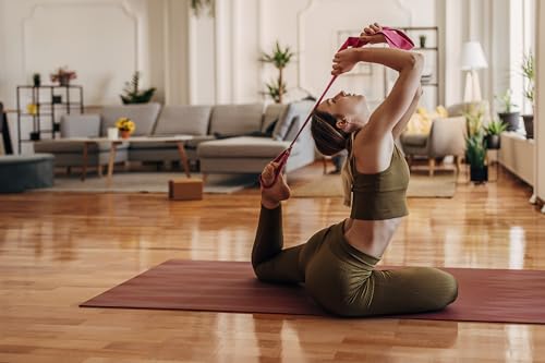 Everyday Yoga Strap with Metal D-Ring - Durable Stretching Strap for Yoga, Pilates, Flexibility & Physical Therapy (6ft, 8ft, 10ft) - color: Aqua, size: 10 Foot