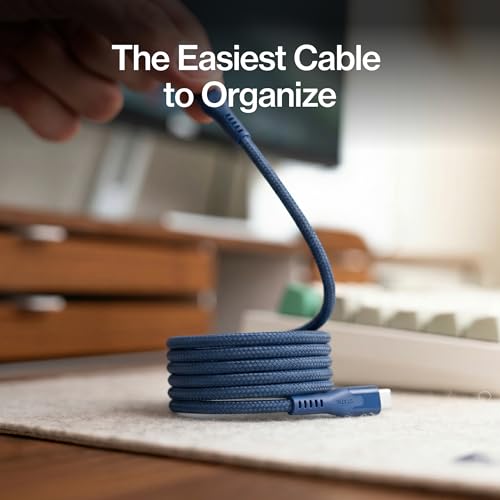 Statik MagStack Pro USB C to USB C Coiling Magnetic Charging Cable,100W | Nylon Braided Tangle-Free Design, Magnetic Coiling, Data Transfer, Compatible with iPhone & Android, 3FT Navy, 3 Pack - color: Navy, size: 3ft (3 Pack), style: USB-C to USB-C
