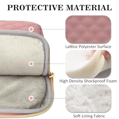 Laptop Sleeve Carrying Case Bag 14-15 Inch Polyester Lightweight with Handle Compatible with MacBook Acer ASUS HP Surface Dell Chromebook, Pink - color: Pink, size: 14"-15"