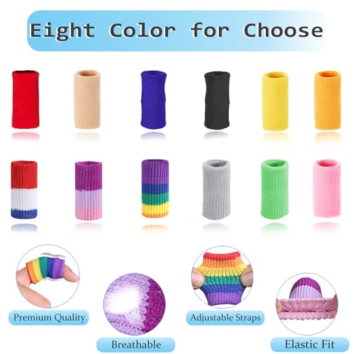 Finger Compression Sleeves, 10 Pcs | Finger Protectors Cots for Arthritis Swelling Basketball Sport, Breathable Elastic - color: Yellow