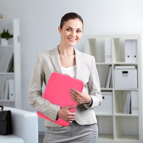 RAINYEAR 15.6 Inch Laptop Sleeve Case Padded Carrying Bag, Bright Pink | Slim Protective Soft Zipper Computer Cover Compatible with 15.6 inch Notebook Computer Ultrabook Chromebook - color: Bright Pink, size: 15.6"