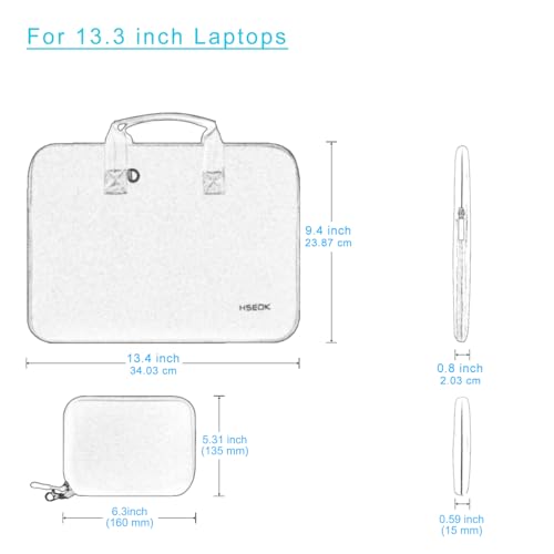 Hseok Laptop Sleeve 13 inch Case with Small Case, Compatible with MacBook Neo 13, MacBook Air Pro 13 M5/M4/M3/M2/M1, iPad Pro Air 12.9 13, XPS 13 and More, Neoprene Computer Handbag, P01K01 - color: P01k01, size: 13"