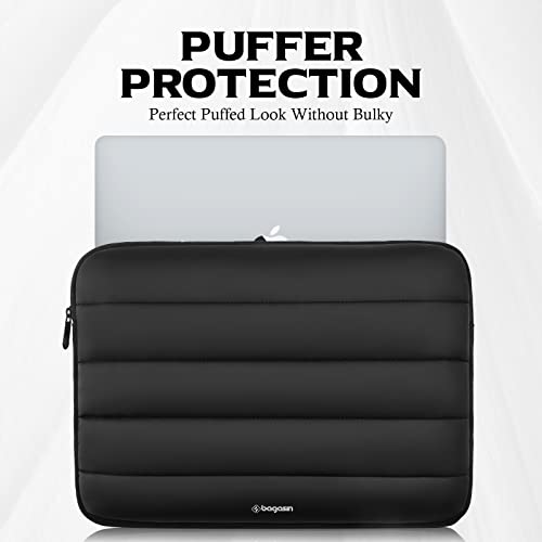Bagasin 13.3 14 Inch Puffy Laptop Sleeve Case for MacBook Pro 14 | Compatible with MacBook Pro 14 M1-M5 2026, Fits HP Dell ASUS Lenovo 13.3-14 inch notebooks - color: Black, size: 13-13,3
