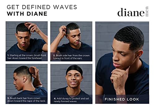 Diane Premium 100% Boar Bristle Styling Brush for Men and Barbers – Medium Bristles for Thick Coarse Hair – Use for Detangling, Smoothing, Wave Styles, Soft on Scalp, Restore Shine and Texture - style: 7 Row Styling