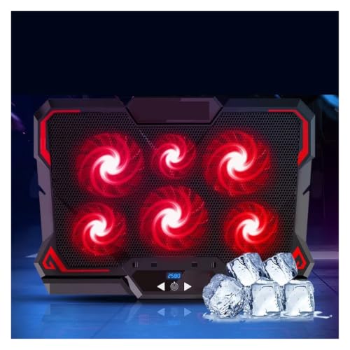 17inch Gaming Laptop Cooler Six Fan Led Screen Two USB Port 2600RPM Laptop Cooling Pad Notebook Stand for Laptop(C) - color: C