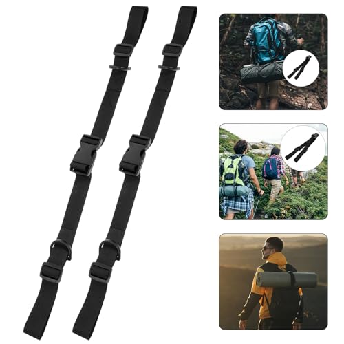 2pcs Adjustable Nylon Bundle Straps with Buckle, Sturdy Tent and Cargo Securing Webbing Rope for Backpack and Yoga Mat, Practical Fixed Tie-Down Straps for Outdoor Use