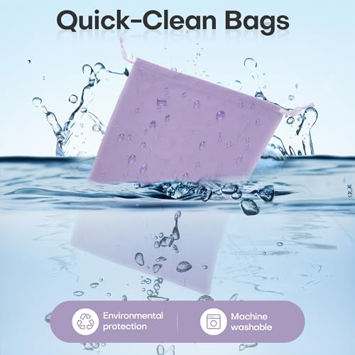 6 Pack Shoe Dust Bags, Velvet Drawstring Luxury Storage Bags for Shoes, Purses, Handbags & Cosmetics - Thick Dustproof Reusable Travel Organizer & Gift Pouch (Purple, 12 × 16 inches)