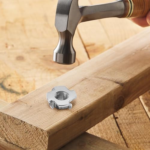 3/8"-16 T-Nuts 304 Stainless Steel, 4-Pronged Tee Nut for Wood, Rock Climbing Holds, Furniture, 25 PCS - color: 304 Stainless Steel, size: 3/8"-16