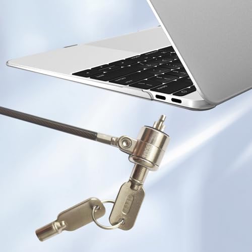 Laptop Lock, 6.6ft Anti-Theft Security Cable Lock, Heavy Duty Laptop Locking Cable for Lenovo, Asus, Acer & Other Notebooks and Tablets, 3x7mm Lock Hole, with 2 Keys Silve - color: silver-1pack