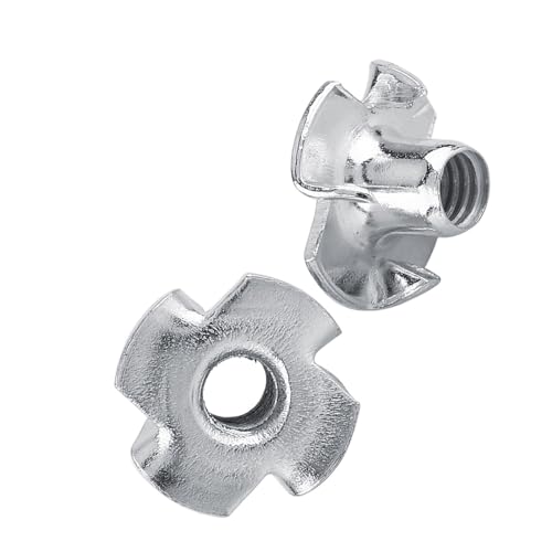 50pcs T Nuts,Zinc Plated Carbon Steel 4-Pronged Tee Nut for Wood, Rock Climbing Holds, Furniture (M3 (50 pcs/Pack)) - size: M3 (50 pcs/pack)