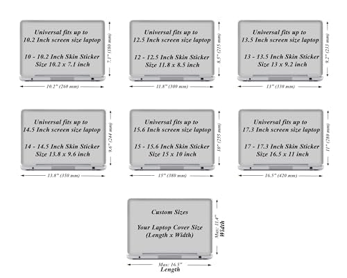 Custom Design Laptop Skin Sticker Cover Art Decal with Wrist Pad, Customize Your Text (15-15.6 Inch, Composition) - color: 3619, size: 15 - 15.6 Inch
