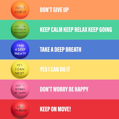 KDG Motivational Stress Balls(6 Pack) for Kids and Adults,Stress Relief Ball with Quetos to Rrelieve Anxiety and Manage Anger - color: 6 Pack