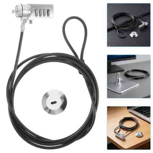 Laptop Combination Cable Lock with 6ft Steel Cable, 4-Digit Resettable Password, Flexible Anti-Theft Security Lock for Laptops and Electronic Devices, Portable for Travel and Desk