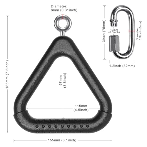 Dolibest Monkey Bars Trapeze Bar Kids Monkey Bars Playground Trapeze Bar Rings Swing Sets for Backyard with Monkey Bars Ninja Course for Kids Outside Playset Monkey Bars (2Pcs), Black - color: Black1-2 Pack
