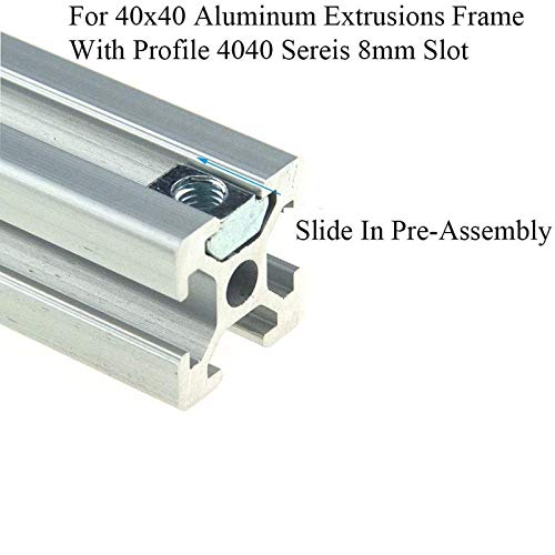 15pcs 4040 Series Sliding T Nuts Metric M5 Thread Slide in Hammer Head T-Nut for Standard 8mm T-Slot Aluminum Extrusion Profile (4040 Series M5) - size: 4040 Series M5