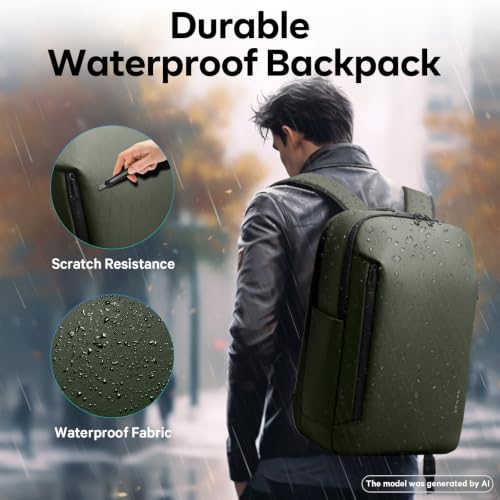 BANGE Business Smart Backpack for Men and Women,can holds 15.6 Inches Laptop Backpack, Waterproof Commute Work Travel Backpack, Flight Carry-On (green) - color: Green