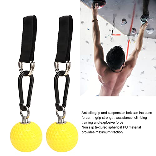 1Pair Climbing Training Power Grip Ball with Staps, Easy Install Pull Up Fitness Equipment, Anti Slip PU Material, for Indoor Outdoor Horizontal Bar Training, Increase Forearm Grip