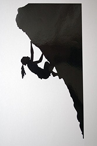 Rock Climber Girl Vinyl Sticker Decal V238 Mountain Climb Choose Color&Size (8" x 4", Pink) - color: Pink, size: 8" x 4"