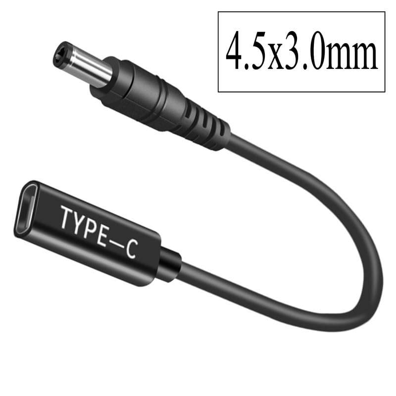 100W PD 4.5 X 3.0mm Barrel to USB C Cable, 4.5x3mm to USB C Female Laptop Charger 19.5V, Type C male input to DC 4.5x3.0mm Adapter male power charging Cable made for Dell Inspiron Vostro Laptop Series - style: 4.5x3.0mm for Dell