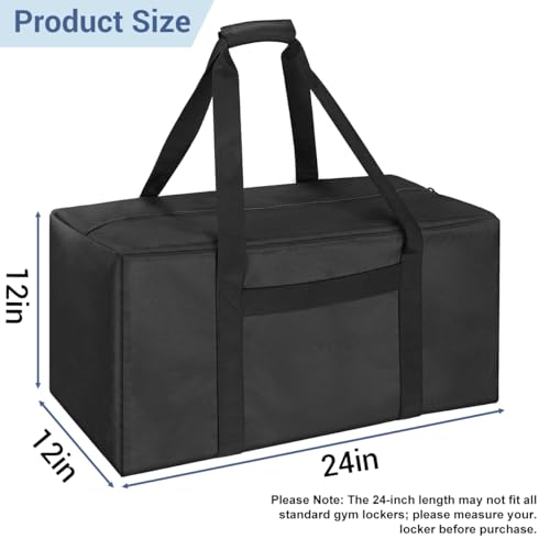 COOLBEBE 24x12x12 Inch Travel Duffle Bag, 53L Mid-Size Weekender, Black | Water Resistant for Overnight Trips, Camping, and Sports Gear Hauling - size: 24β x 12β x 12β