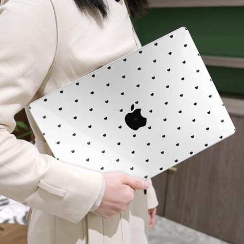 MEEgoodo for M5/M4/M3/M2 MacBook Air 15 inch Case 2026 2025 2024 2023, Case Fit Model (A3448/A3241/A3114/A2941) for MacBook Air 15.3 inch, Black Hearts - color: Black Hearts