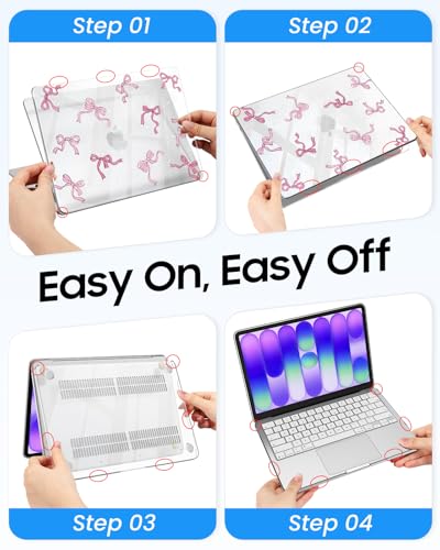 Fintie Case for MacBook Neo 13 Inch A3404 2026, Crystal Bow | Snap-On Hard Shell Cover, Ultra-Thin, Slim Fit, Lightweight - color: Crystal Bow