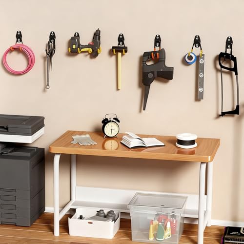 GeeWatom 2 Pack Garage Storage Utility Hooks,Garage Garden Tool Organizer,Steel Wall Mount Hooks, Garden Small U Hooks (Yellow) - color: Yellow