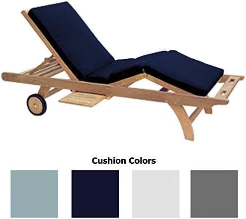 3-Piece Teak Patio Conversation Set with Sun Bed Loungers & 20-Inch Square Folding Picnic Table (P143SPA), Spa Sun Bed Cushions