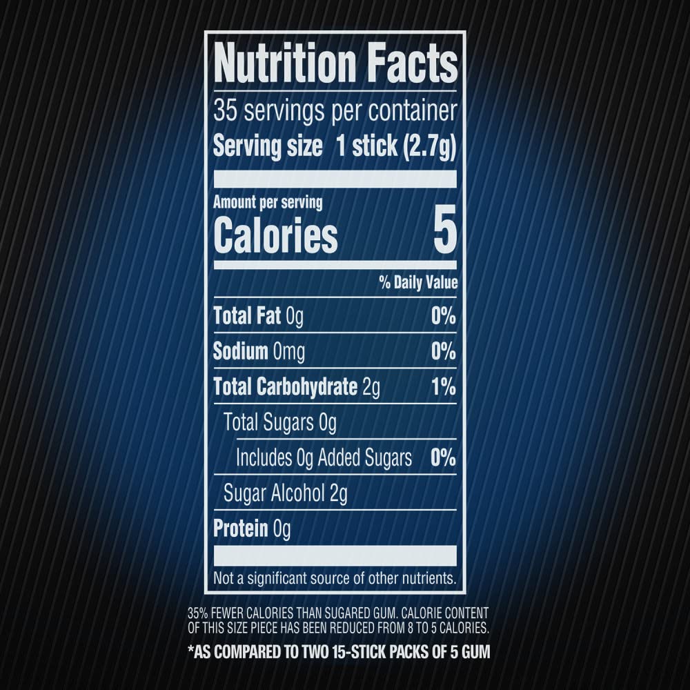 5 Gum Peppermint Cobalt Sugar Free Gum — 35-Stick Pack | Refreshing Mint