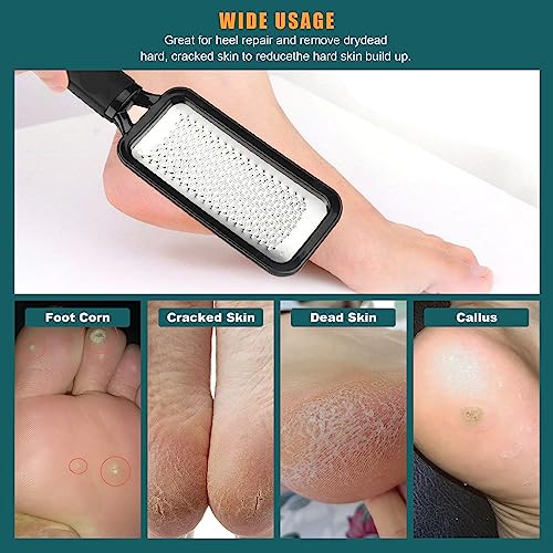 Foot File Foot Scrubber Pedicure, 2 Pcs Stainless Steel Callus Remover for Feet, Professional Foot Grater Rasp Scraper Corns Callous Removers Tool to Hard Skin Corns for Dry and Wet Fee - style: 2 X Foot Rasp