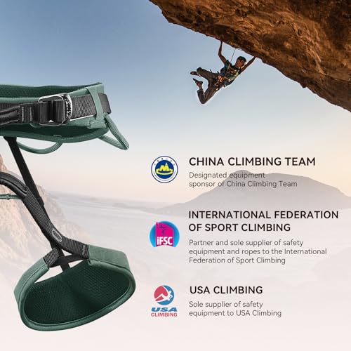 KAILAS Airo Rock Climbing Harness Men Roofing Harnesses Rescue Mountaineering Safety Belt Women Comfortable Lightweight - color: Sage Green, size: X-Small
