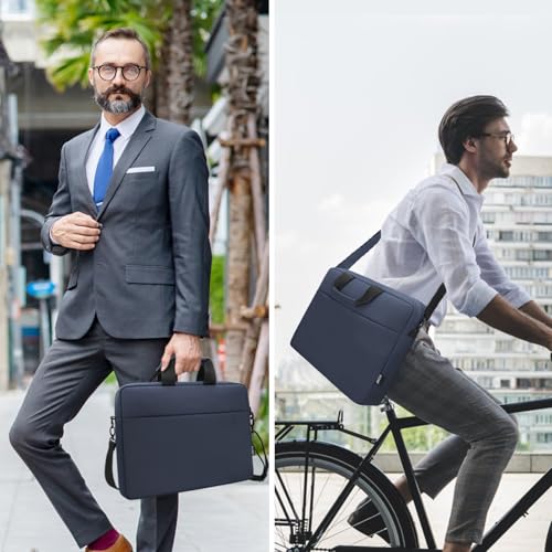 TECOOL 14 Inch Laptop Bag, Waterproof Laptop Case Sleeve Messenger Bag | Briefcase Carrying Case with Shoulder Strap for 14 Inch Lenovo HP Dell Acer ASUS Notebook, MacBook Air 15,Dark Blue - color: Dark Blue, size: 14-15 Inch