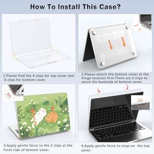 Compatible with MacBook Neo 13 inch Case 2026 Cute Cat Flower | Release Model A3404 with A18 Pro Chip | Kitten Protective Hard Shell Matte Cover for MacBook Neo 13'' - color: Cat G, size: MacBook Neo 13 inch