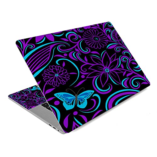 12.1 to 15.6 Inch Laptop Skin Sticker - Universal Netbook & Notebook Art Decal Protector Cover - Reusable Purple Flower - color: Purple Flower