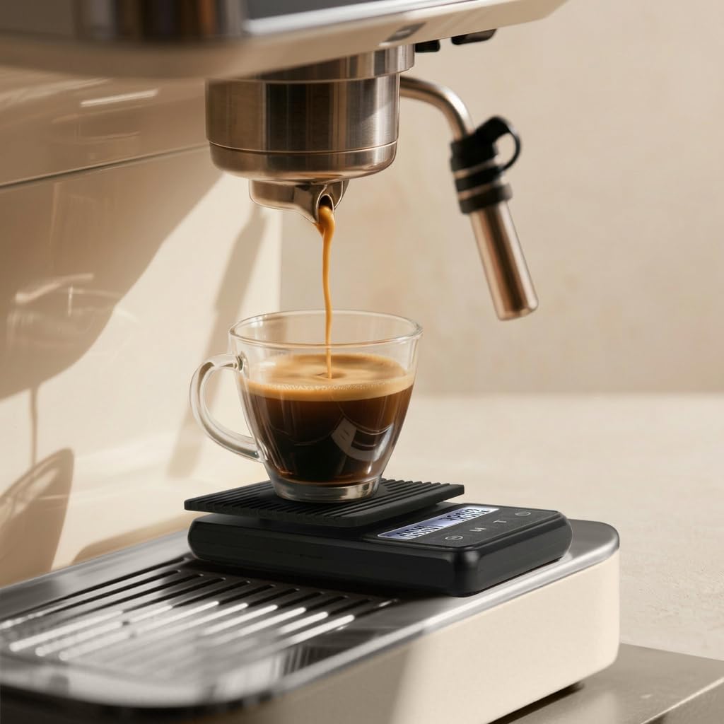 QP Mini Coffee Scale with Timer, 1kg/0.1g High Accuracy Espresso Scale